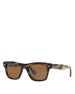 Shop Oliver Peoples Universal Fit Oliver Square Sunglasses, 54mm In Brown/brown Polarized Solid