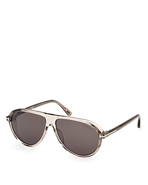 Shop Tom Ford Marcus Pilot Sunglasses, 60mm In Gray/gray Solid