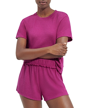 Shop Ugg Aniyah Knit Short Pajama Set In Solferino Pink Heather