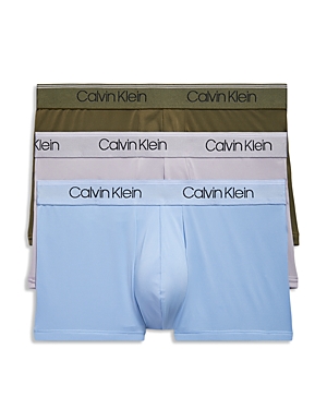 Calvin Klein Microfiber Stretch Wicking Low Rise Trunks, Pack of 3