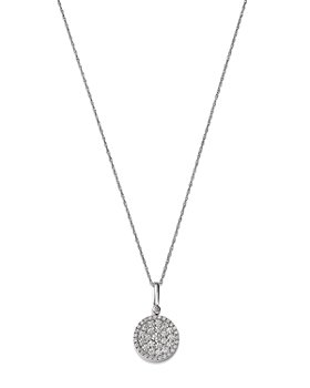 Bloomingdale's - Black Onyx and Diamond Circle Pendant Necklace in 14K White Gold, 18" 
