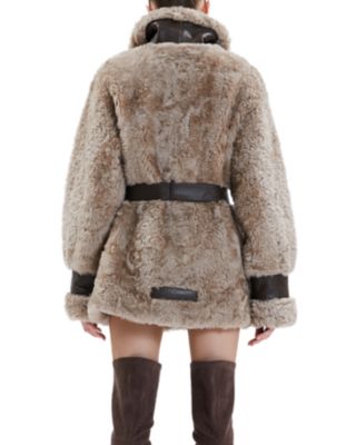 Nicole Benisti Elizabeth Shearling Belted Coat - Exclusive