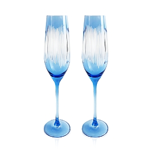 Shop Michael Wainwright Berkshire Champagne Flute, Set Of 2 In Blue
