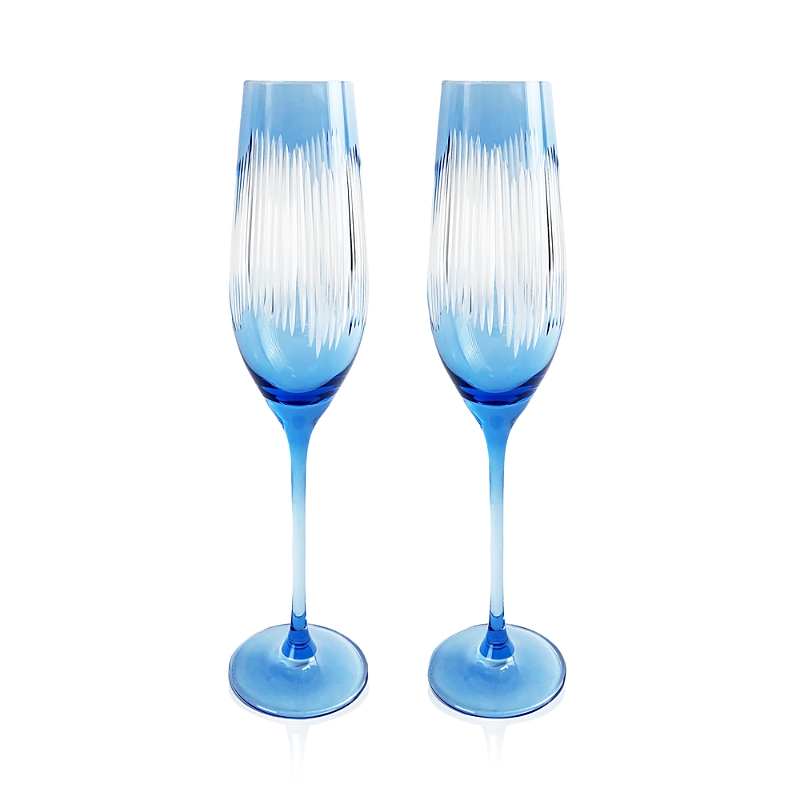 Michael Wainwright Berkshire Champagne Flutes, Set Of 2 In Blue