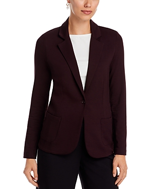 Majestic French Terry One-button Blazer In Aubergine