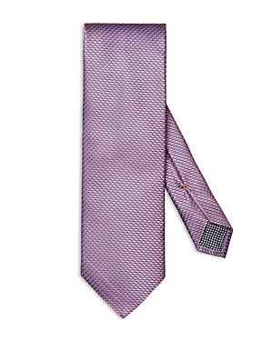 Eton Geometric Silk Tie In Medium Pink