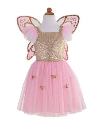 Great Pretenders - Gold-Tone Butterfly Dress & Wings Costume - Ages 5-7