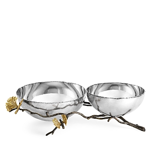 Michael Aram Butterfly Ginkgo Double Dish In Silver