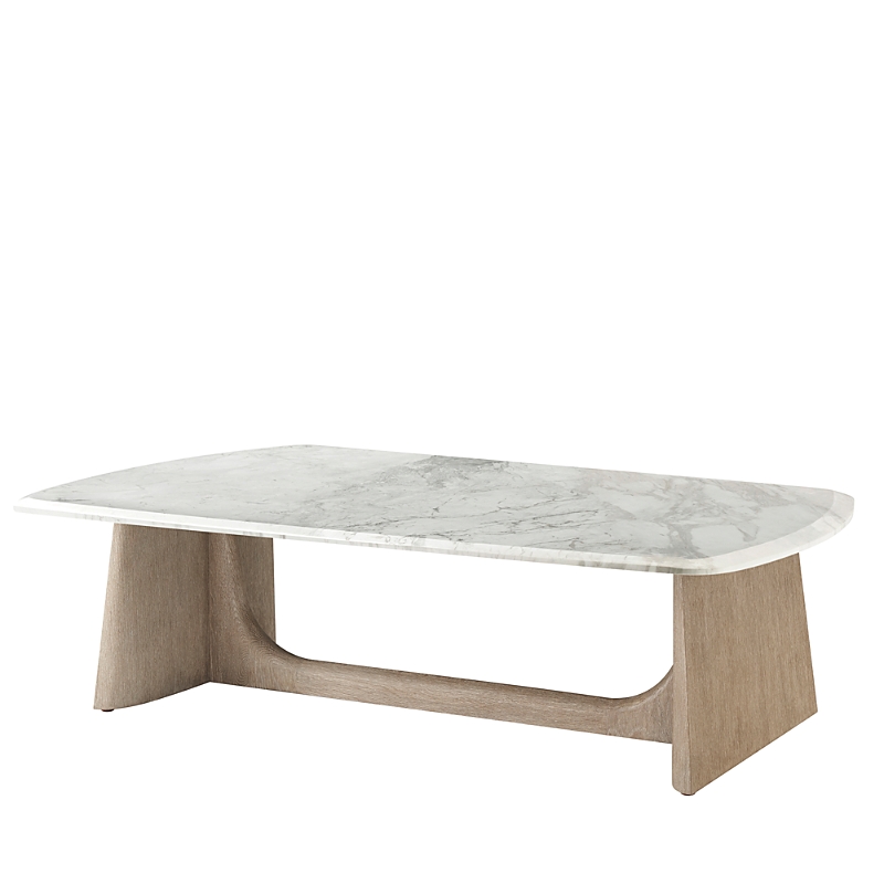 Theodore Alexander Repose Wooden Coffee Table with Marble Top