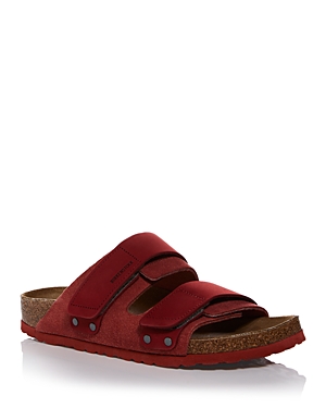 Birkenstock Uji Suede Slides In Sienna Red