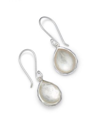 Sterling Silver Rock Candy&reg; Mother-of-Pearl & Clear Quartz Doublet Mini Teardrop Earring