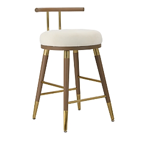 Tov Furniture Juniper Cream Velvet Barstool In Cream