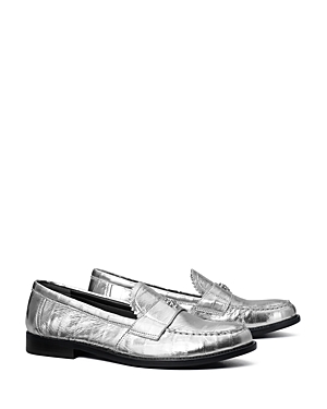Tory Burch Women's Perry Loafer Flats In Silver