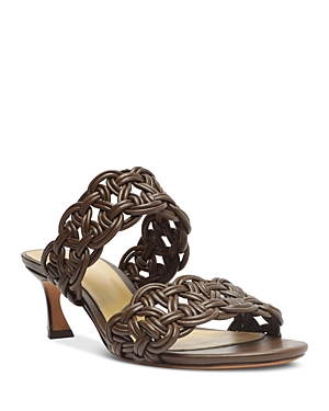 Alexandre Birman Sammy Braided Leather Dual-band Sandals In Sienna