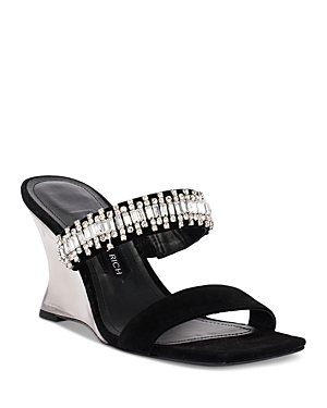 Women's Gem Embellished Slip On Wedge Sandals