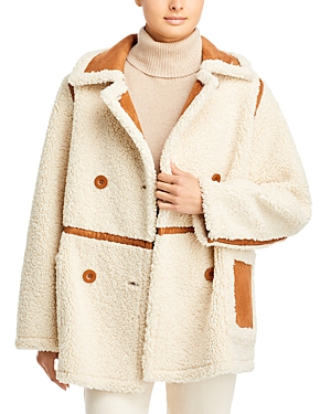 Shop Stand Studio Chloe Faux Shearling Jacket In Off White