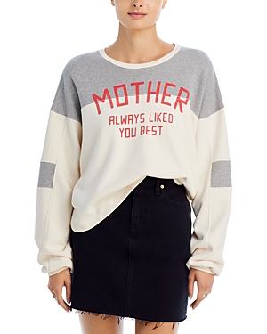 MOTHER THE CHAMP COTTON PULLOVER SWEATSHIRT