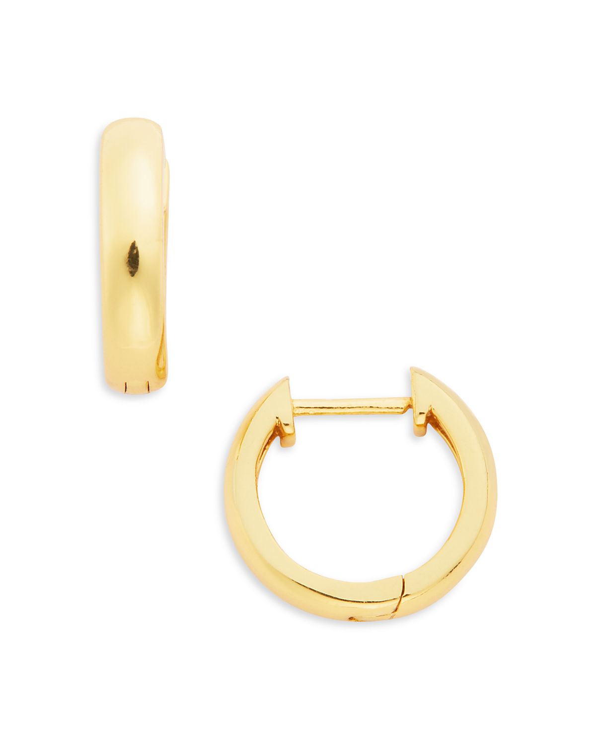 Aqua 18K Yellow Gold Plated Sterling Silver Huggie Hoop Earrings - Exclusive