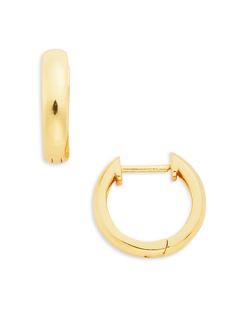 Aqua 18k Yellow Gold Plated Sterling Silver Huggie Hoop Earrings - Exclusive In Gold
