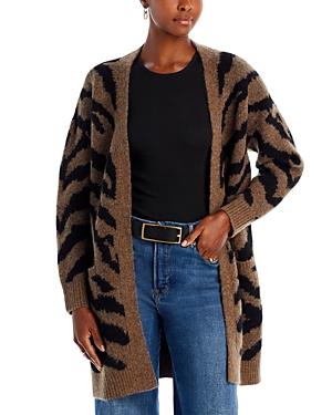 Aqua Long Sleeve Open Front Sweater - 100% Exclusive In Bark
