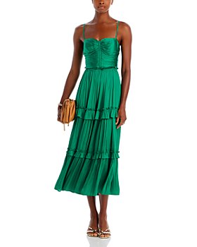 Chanel - Olive Green Cap Sleeve Lace & Knit Maxi Dress Sz 4