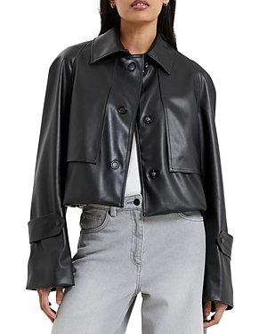 Shop French Connection Crolenda Faux Leather Jacket In Blackout