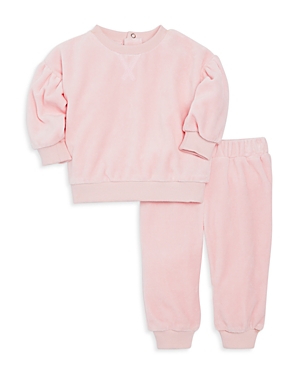 Bloomie's Baby Girls' Velour Top & Pants Set - Baby In Pink