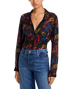 Pejock Button Down Shirts for Women, Women's Floral Printed Tops