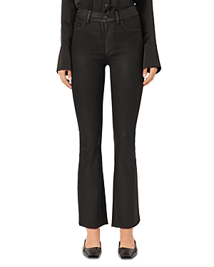 Shop Dl1961 Bridget High Rise Cropped Bootcut Jeans In Black Coated