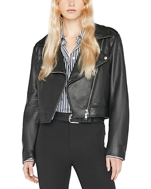 Shop Frame Asymmetric Leather Moto Jacket In Noir