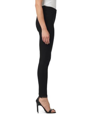 The Charlie High Rise Ankle Skinny Jeans in Black