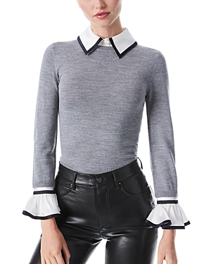Alice and Olivia Justina Woven Combo Top