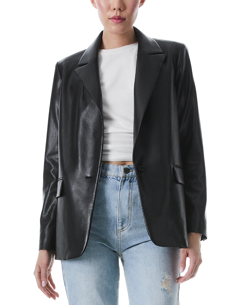 Alice and Olivia Denny Faux Leather Blazer