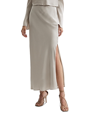 Shop Reiss Avril Midi Skirt In Silver
