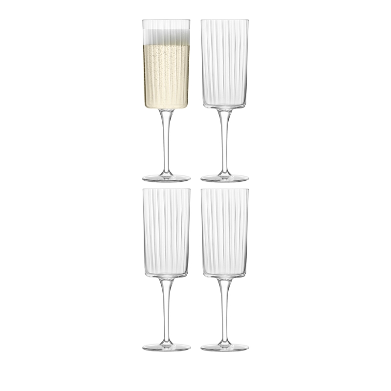 Lsa Gio Line Champagne Flute, Set Of 4 In Clear
