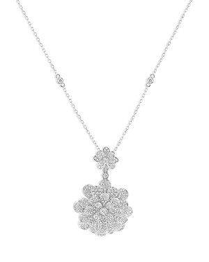 Bloomingdale's Diamond Flower Pendant Necklace In 14k White Gold, 2.80 Ct. T.w. - 100% Exclusive