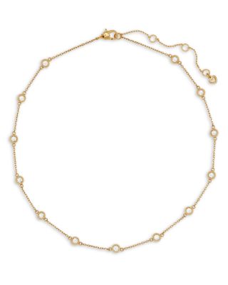 kate spade new york Set In Stone Multicolor Cubic Zirconia Station Necklace in Gold Tone, 16-19