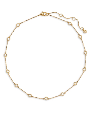 Shop Kate Spade New York Set In Stone Multicolor Cubic Zirconia Station Necklace In Gold Tone, 16-19