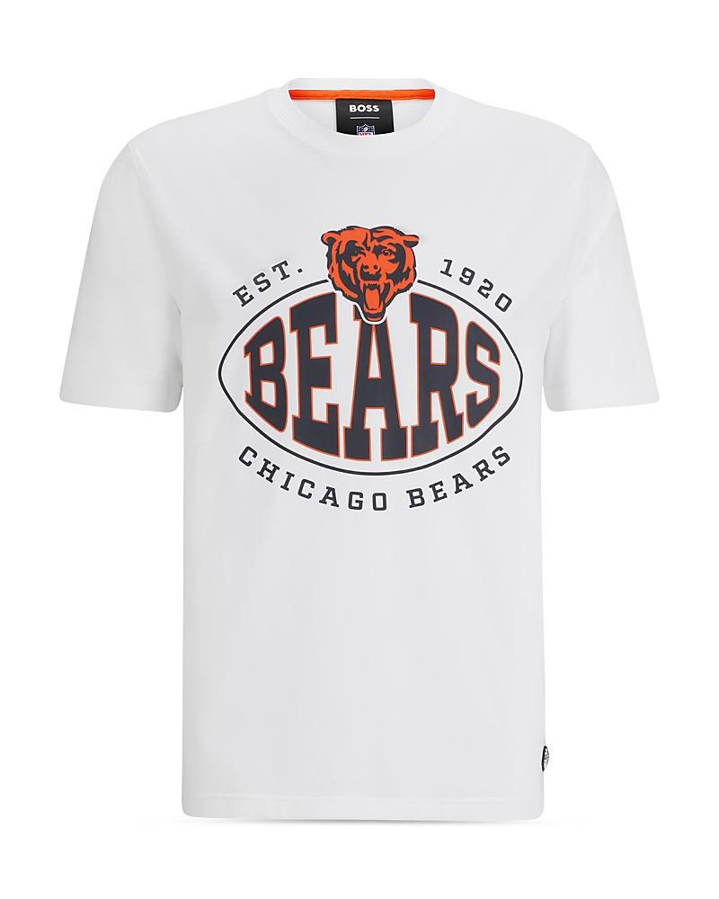 Hugo Boss Boss X Nfl Stretch Cotton Graphic T-shirt In Open White
