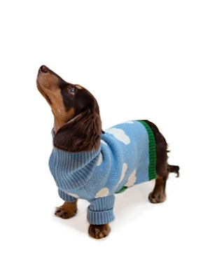 Little Beast Silver-tone Linings Sweater For Dogs In Blue And White