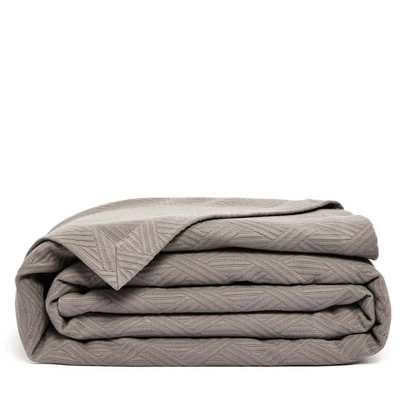 Frette Cotton Geometrics Bedspread, Queen - Exclusive In Slate Grey