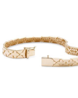 Flower Link Bracelet in 14K Yellow Gold