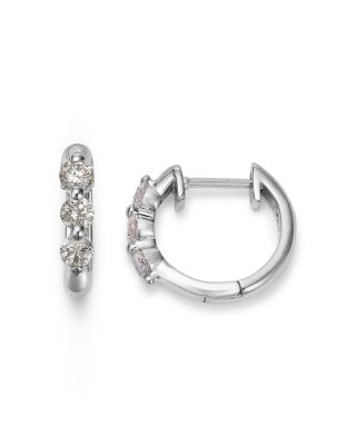 Diamond Hoop Earrings in 14K White Gold, 0.5-1.5 tcw
