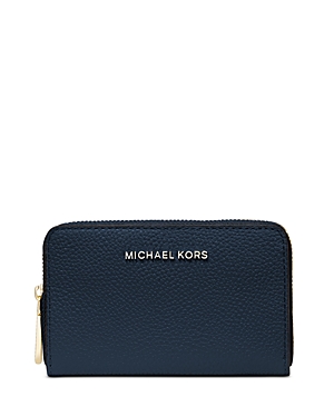 Michael Kors Michael  Jet Set Leather Card Case In Navy