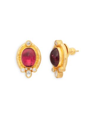 Gurhan 18 & 24K Yellow Gold Muse Pink Tourmaline & Diamond Stud Earrings