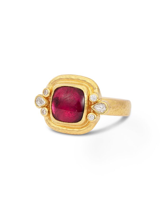 Gurhan 2224K Yellow Gold Muse Pink Tourmaline & Diamond Statement Ring