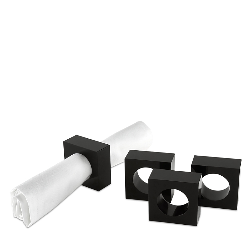 Tizo Lucite 4-piece Square Napkin Ring Set