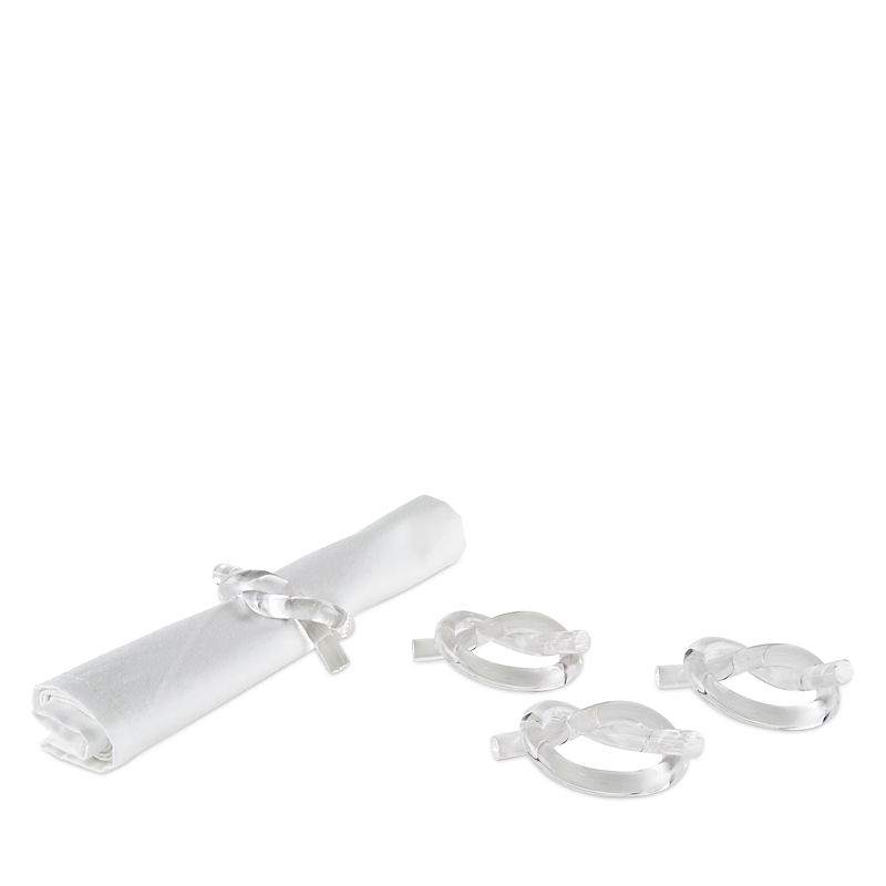 Tizo Lucite 4-piece Knot Napkin Ring Set In Silver