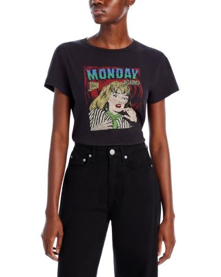 RE/DONE Classic Monday Again Graphic Print Tee Bloomingdale's