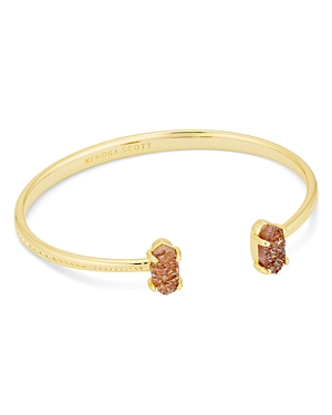 Shop Kendra Scott Grayson Stone Cuff Bracelet In Gold Spice